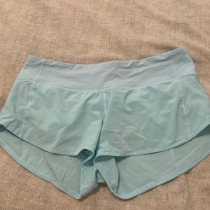 Light blue Lululemon Speed Up Shorts- Worn a once or twice. Great condition